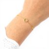Bracelet cœur creux perles argent sterling S925 cadeau femme