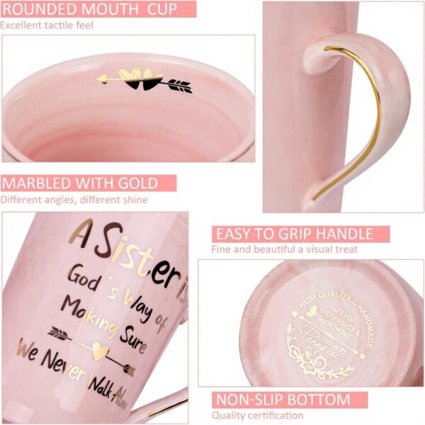 Tasse céramique rose or ALBISS cadeau sœur anniversaire