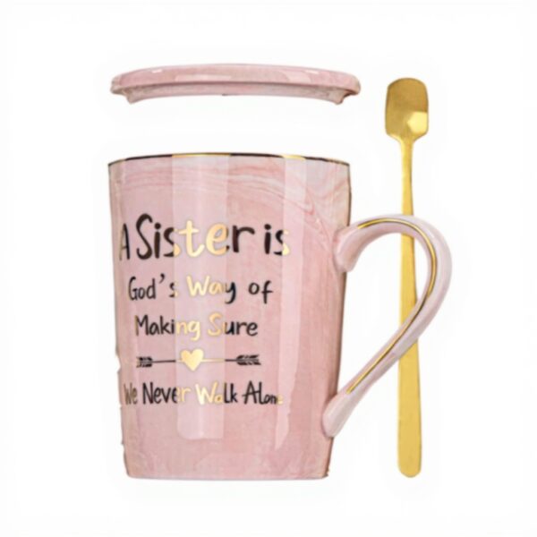 Tasse céramique rose or ALBISS cadeau sœur anniversaire