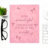Carnet notes nœud rose How Wonderful Life Is Now cadeau