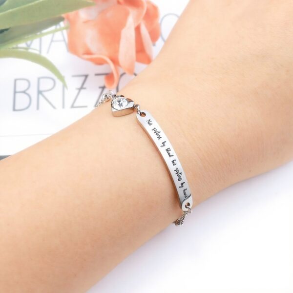 Bracelet Soeurs par Coeur Gleamart Acier Inoxydable Réglable