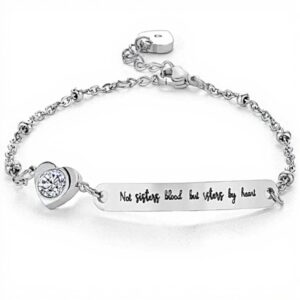 Bracelet Soeurs par Coeur Gleamart Acier Inoxydable Réglable