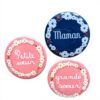 Badge magnet miroir personnalisable couronne fleurie