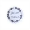 Badge magnet miroir personnalisable couronne fleurie