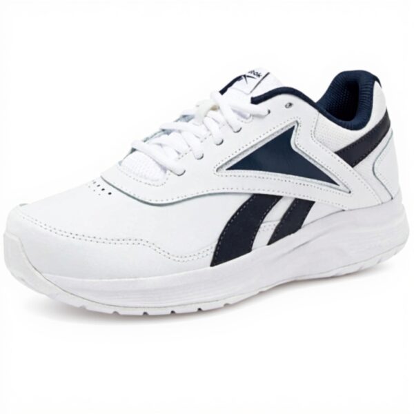 Reebok Baskets Marche Homme DMX Max Confort Cuir Blanc Bleu