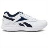 Reebok Baskets Marche Homme DMX Max Confort Cuir Blanc Bleu