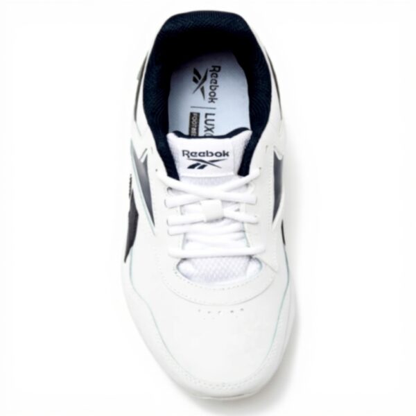 Reebok Baskets Marche Homme DMX Max Confort Cuir Blanc Bleu