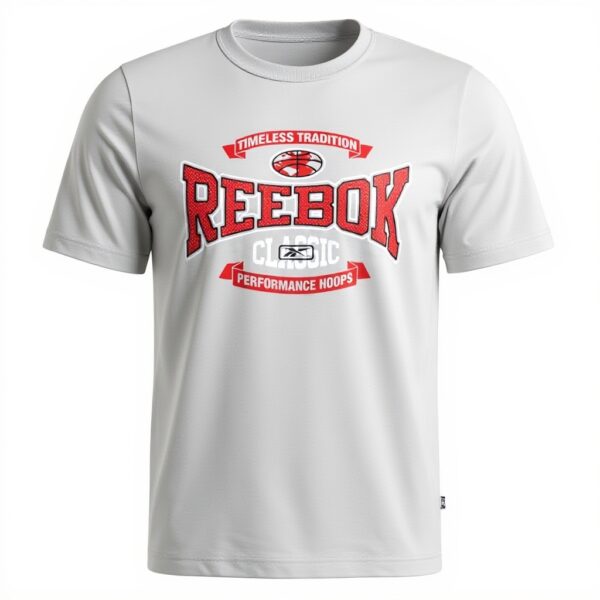 Reebok T-Shirt Homme Coton Jersey Gris Bleu Marine