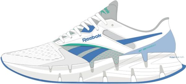 Reebok Zig Dynamica 5 Chaussures Running Mixte Blanc Bleu-4