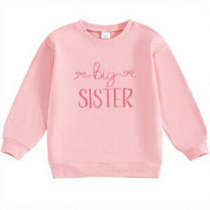 Sweat-shirt bébé fille nœud brodé grande sœur Rose Cerise