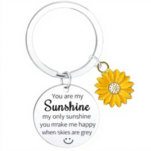 Waeceip Porte-clés en forme de tournesol You Are My Sunshine - Cadeau danniversaire pour une amie, une sœur, un couple, une meilleure amie - Cadeau danniversaire - Cadeau pour les amateurs de