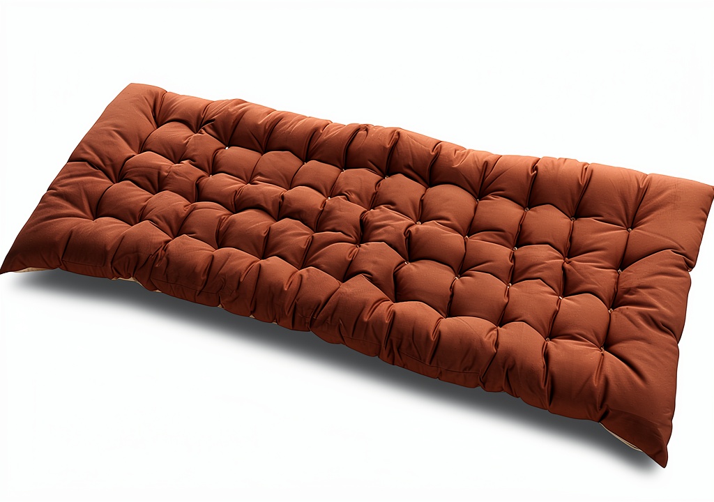 Coussin velours marron sur chaise longue de terrasse