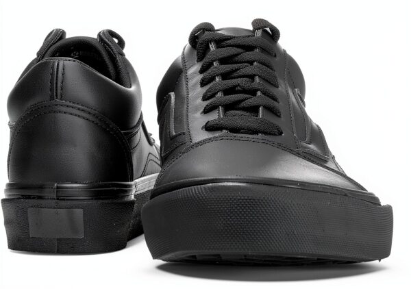 Baskets Vans cuir homme noir mode casual confort-2