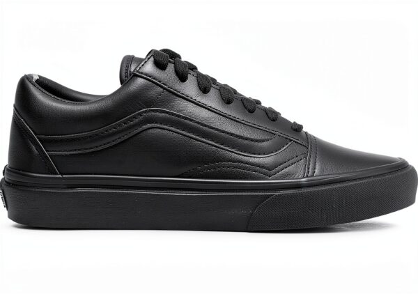 Baskets Vans cuir homme noir mode casual confort-3