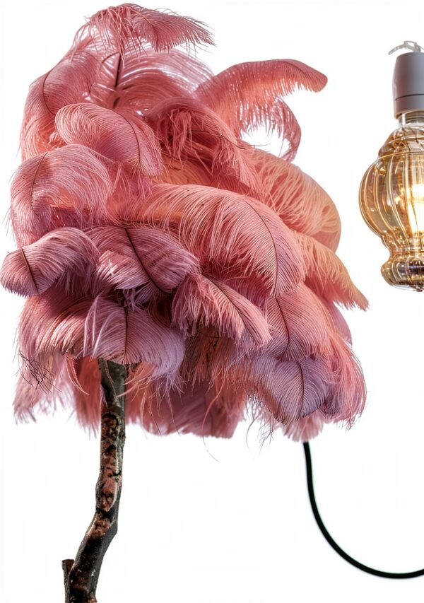 Plumes naturelles OXFYY artisanat décoration rose carmin-3