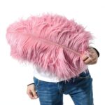 Plumes naturelles OXFYY décorations artisanales rose carmin-0