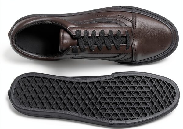 Baskets Vans cuir homme noir mode casual confort-1