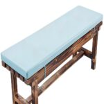 Coussin de banc bleu rembourrage mémoire de forme-0