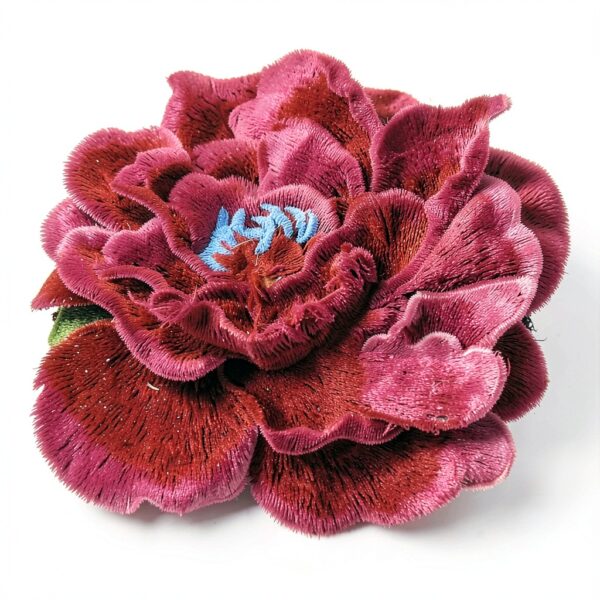 Broderie rose 3D EMDOMO patch tissu couture scrapbooking-1