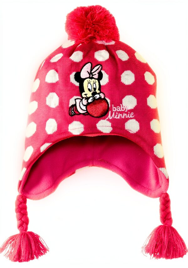 Bonnets bébé fille Disney Minnie Mouse acrylique rose