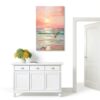 Affiche Toile Coucher Soleil Pastel Rose Carmin Plage-3