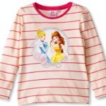 T-shirt Disney fille coton manches longues rose carmine-0
