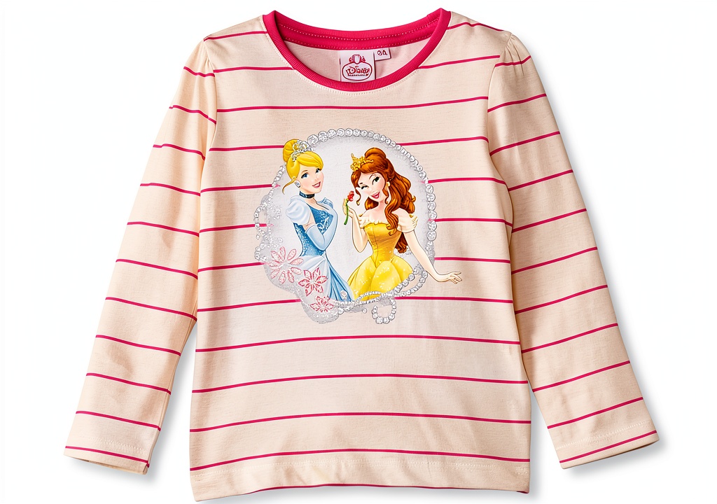 T-shirt Disney fille rose carmine sur mannequin