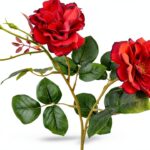 Rose artificielle soie YOPI décoration maison mariage cadeau-0