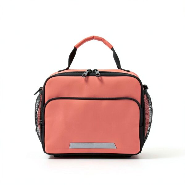Sac repas GuoChe réutilisable spacieux bandoulière rose-4