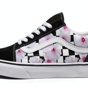Vans Old Skool Baskets Tissu Hibiscus Check Noir Homme-0