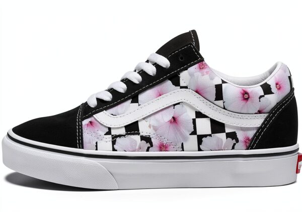 Vans Old Skool Baskets Tissu Hibiscus Check Noir Homme-0