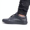 Baskets Vans cuir homme noir mode casual confort-6