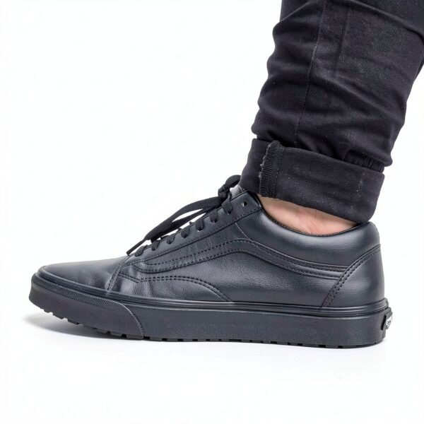 Baskets Vans cuir homme noir mode casual confort-6