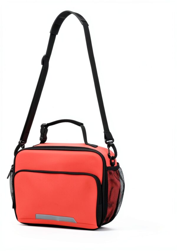 Sac repas GuoChe réutilisable spacieux bandoulière rose-2