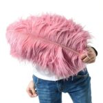 Plumes naturelles OXFYY décoration artisanat rose carmin-0