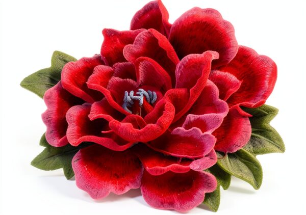 Broderie rose 3D EMDOMO patch tissu couture scrapbooking-0