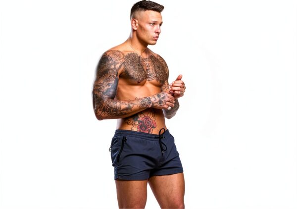 Maillot de bain homme Redqenting séchage rapide poches-4