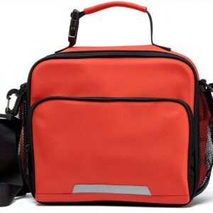 Sac repas GuoChe réutilisable spacieux bandoulière rose-0