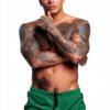 Redqenting Short de Bain Homme Séchage Rapide Vert Cuivre-0